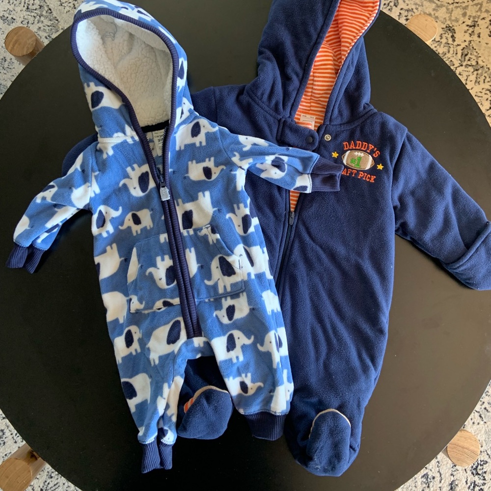 Carter’s lot of 2, 3Month snow suits.